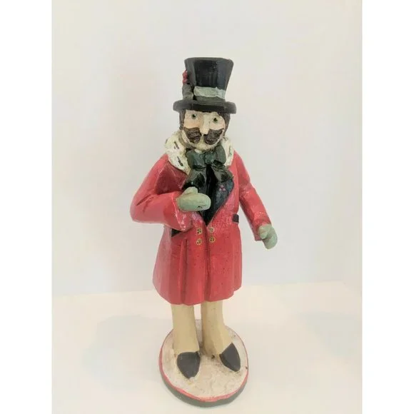 House of Hatten 12"tall Victorian Man On Christmas Day Denise Calla 1991 Caroler - Picture 5 of 7